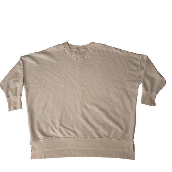 Aerie Oversized Crewneck Sweatshirt Size M Colour White 100% Cotton - Picture 2 of 15